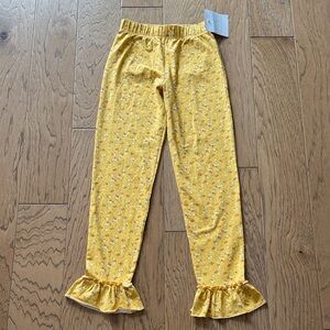 Yellow Floral Ruffle Pants New With Tag Serendipity by Shrimp and Grits Kids